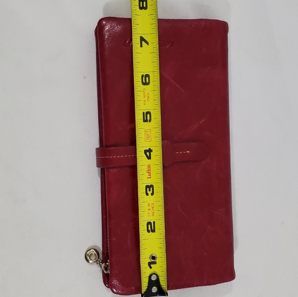 Woman's Veevan Leather Wallet Red Bifold 2 Part - Picture 10 of 11